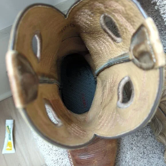 Ariat Heritage Roughstock Square Toe Leather Boots Brown Mens Size 10.5-lp - Picture 12 of 14